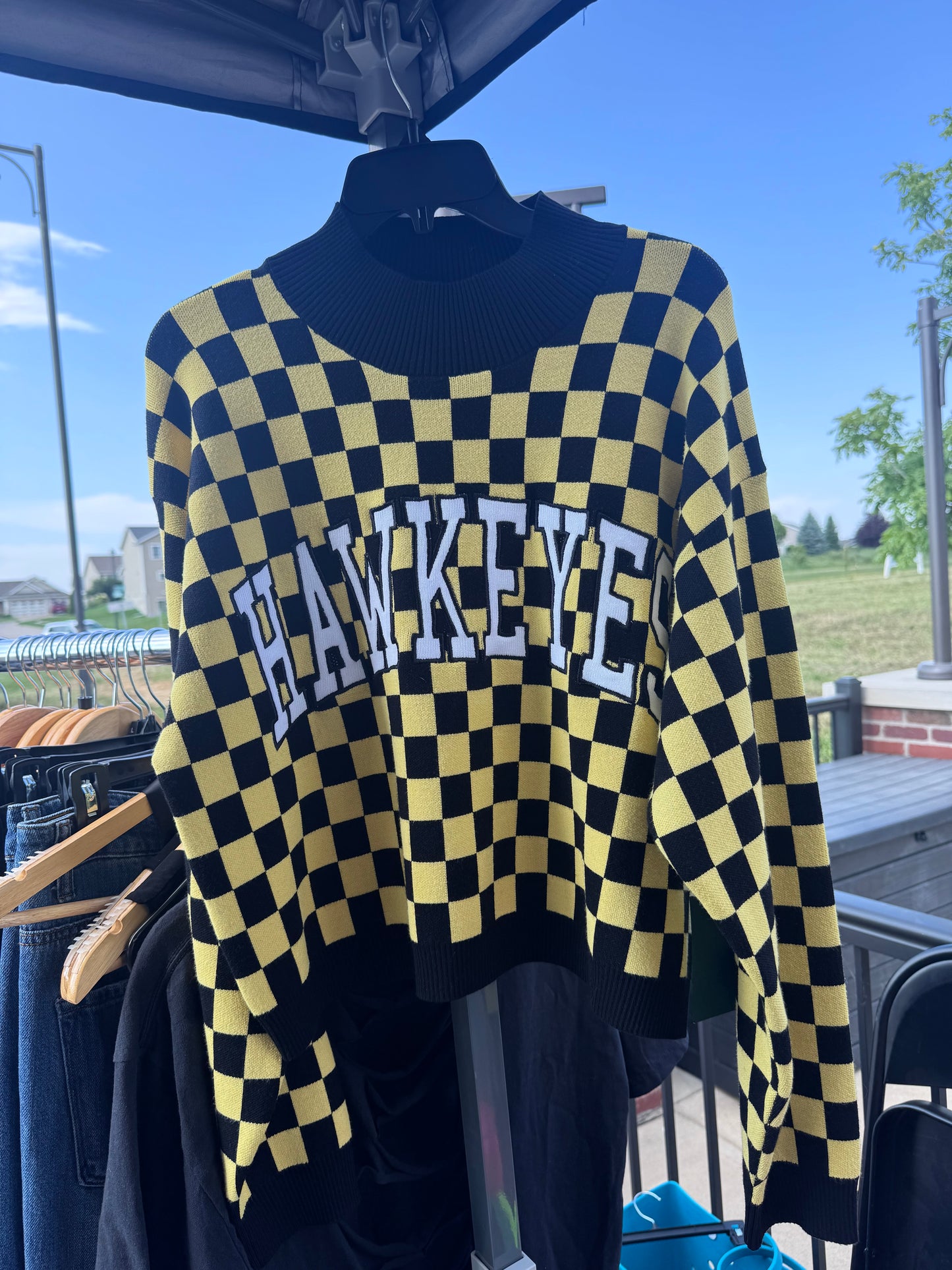 Iowa Checkerboard Cropped
Crew Sweater