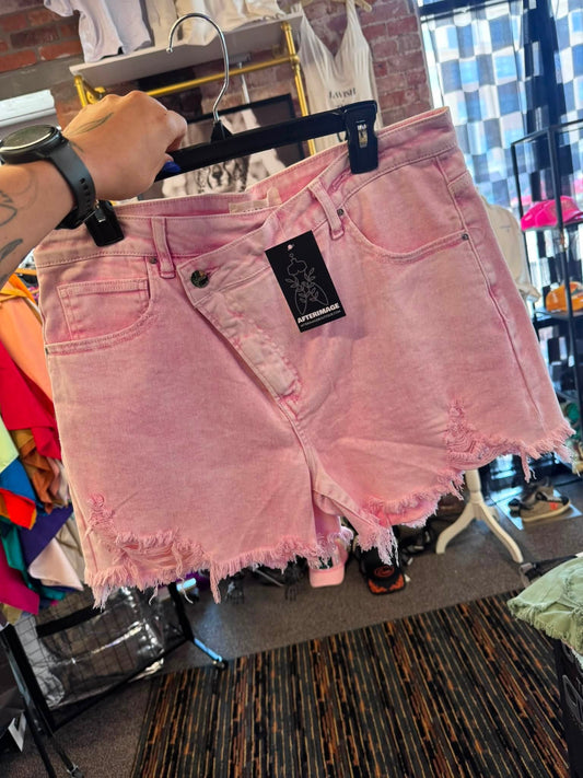 Risen Acis Wash Pink Denim Shorts
