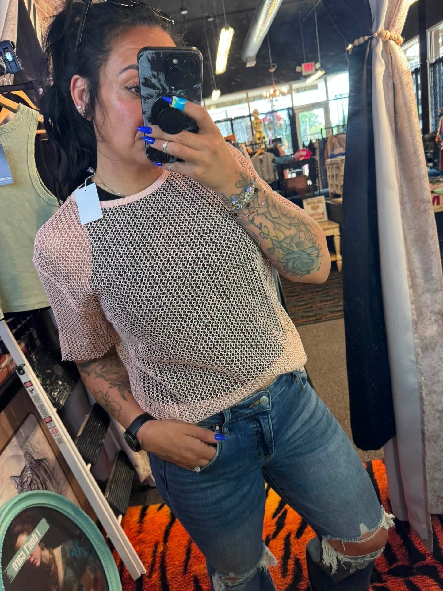 Peachy Mesh Top
